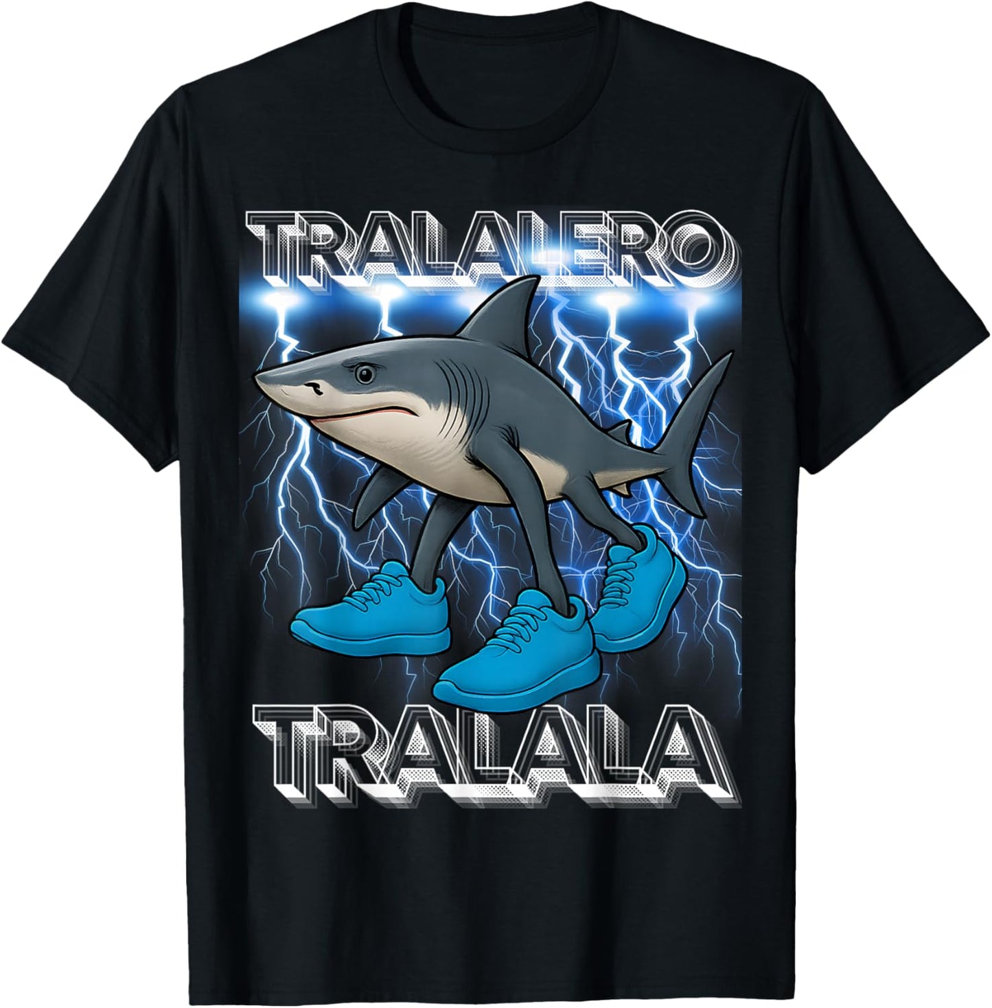 Tralalero Tralala Italian Brainrot Meme Funny Shark for Kids T-Shirt - T-Shirt | Black