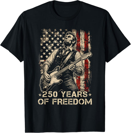 250 Years of Freedom 250th Anniversary US Patriotic 4th July T-Shirt - T-Shirt | Black