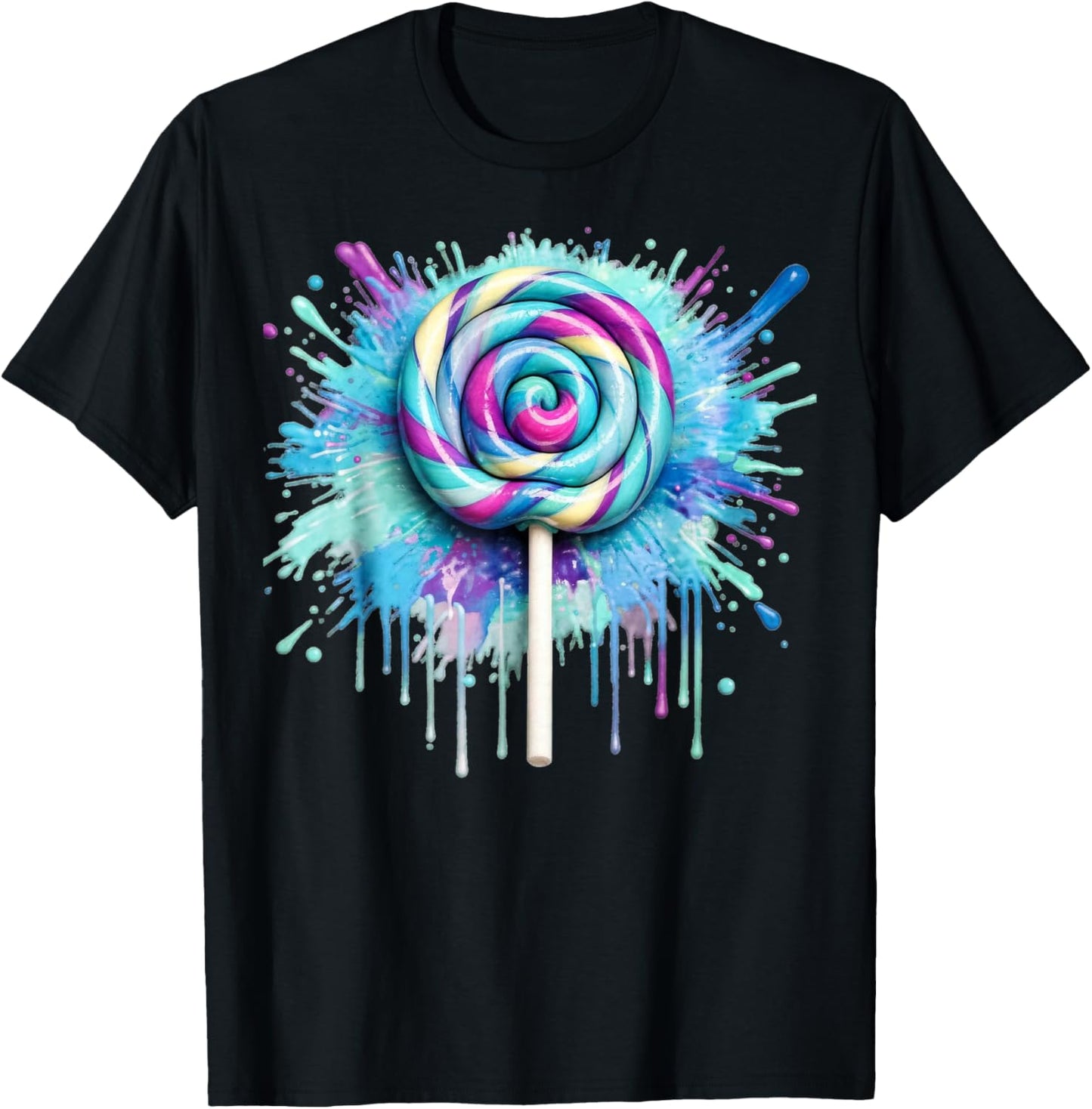Candy Candy Costume Women's Carnival Lollipop Costume T-Shirt - T-Shirt | Black