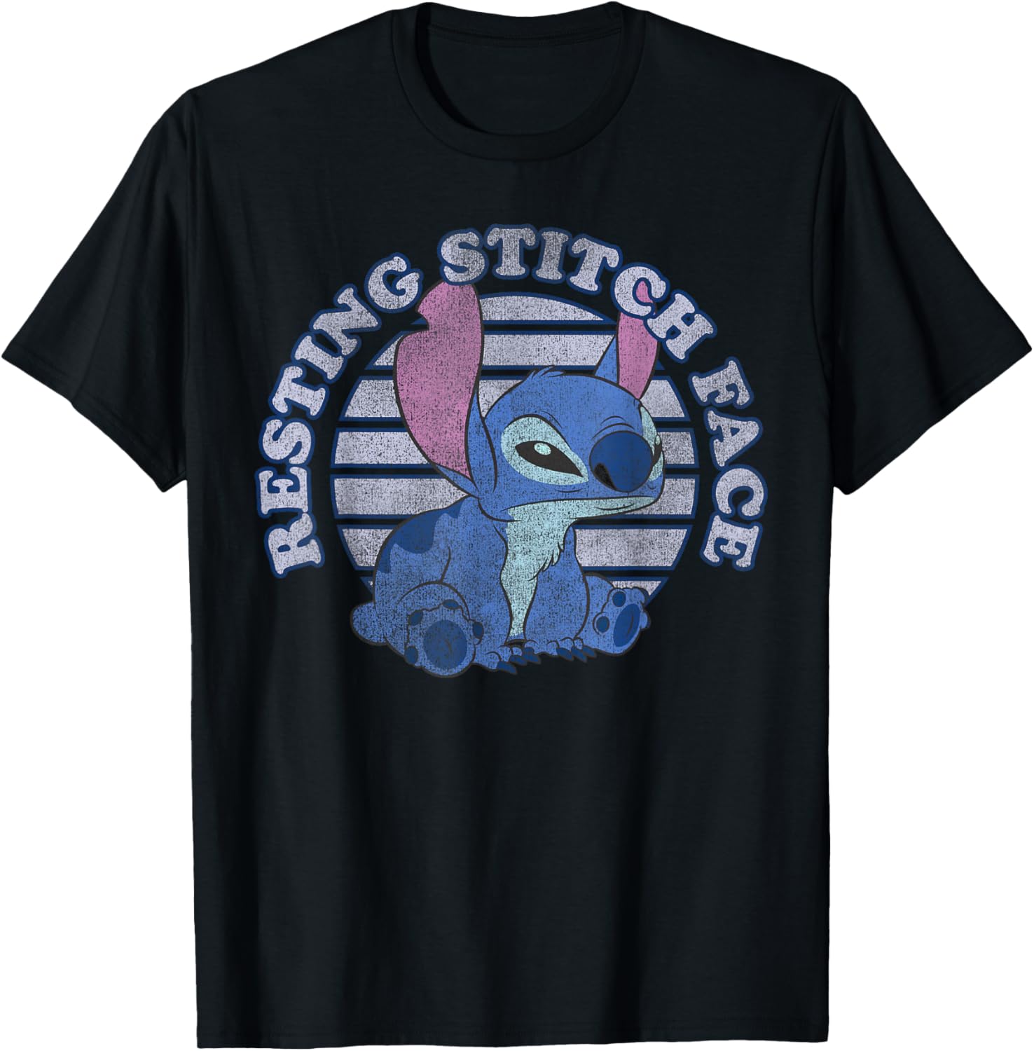 Disney Lilo & Stitch Resting Stitch Face T-Shirt - T-Shirt | Black