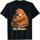 Cute Baby Monkey Punch with his Orangutan Stuffed Toy T-Shirt - T-Shirt | Black