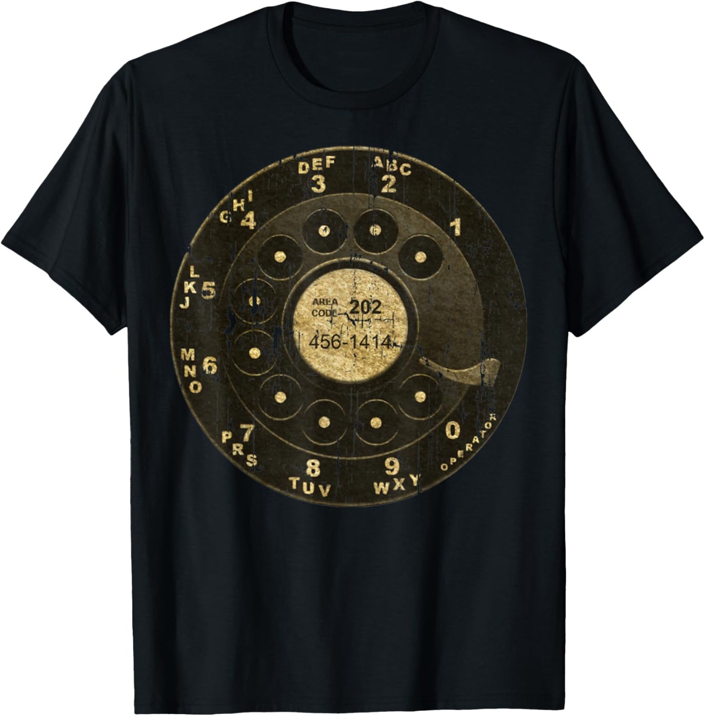 Retro Style Retro Vintage Rotary Dial Phone 60s Telephone T-Shirt - T-Shirt | Black