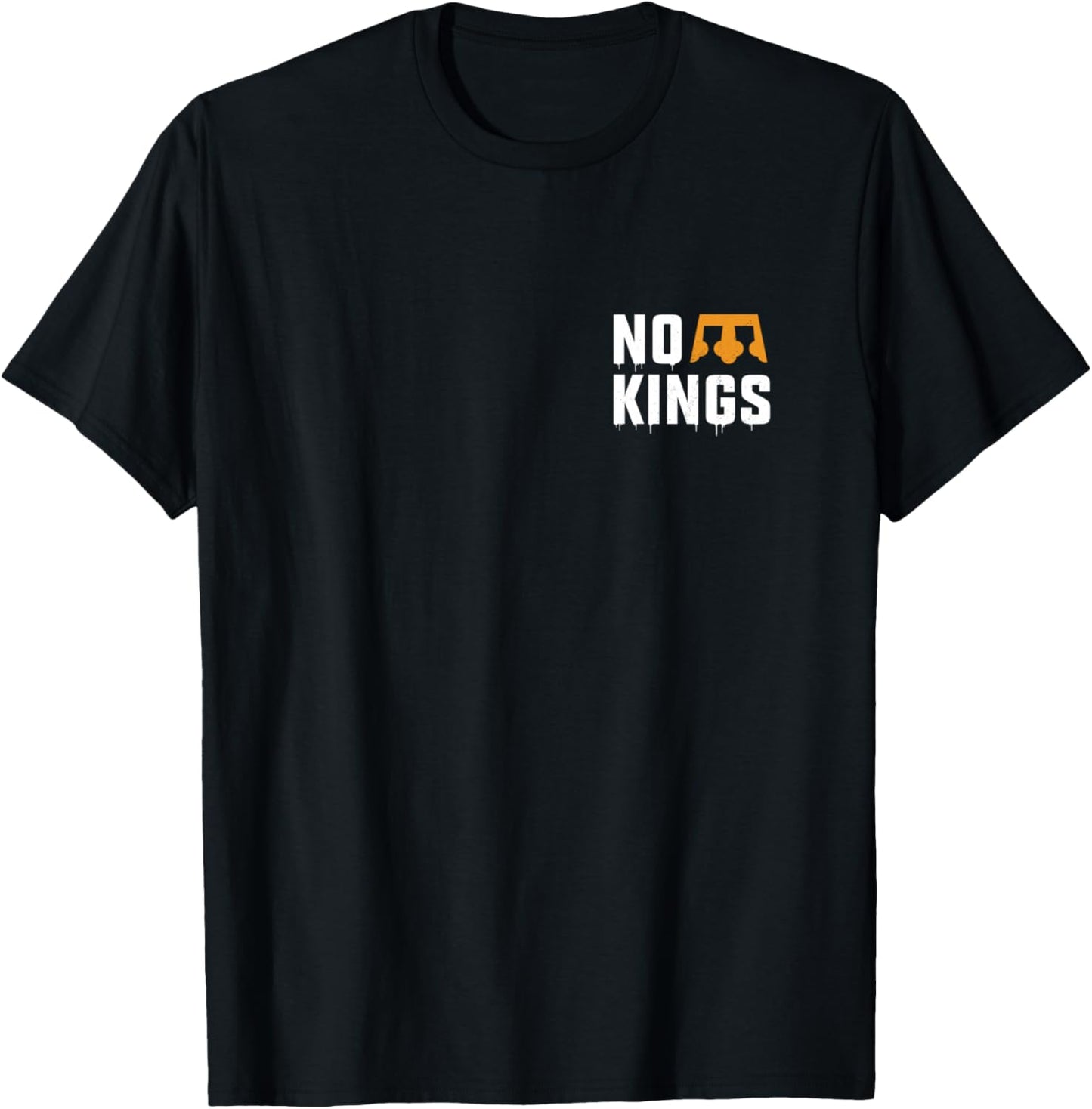 No Kings Two Sided Front Back Nope Vintage T-Shirt - T-Shirt | Black