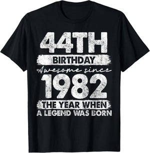 44 Year Old Gifts Vintage 1982 Limited Edition 44th Birthday T-Shirt - T-Shirt | Black