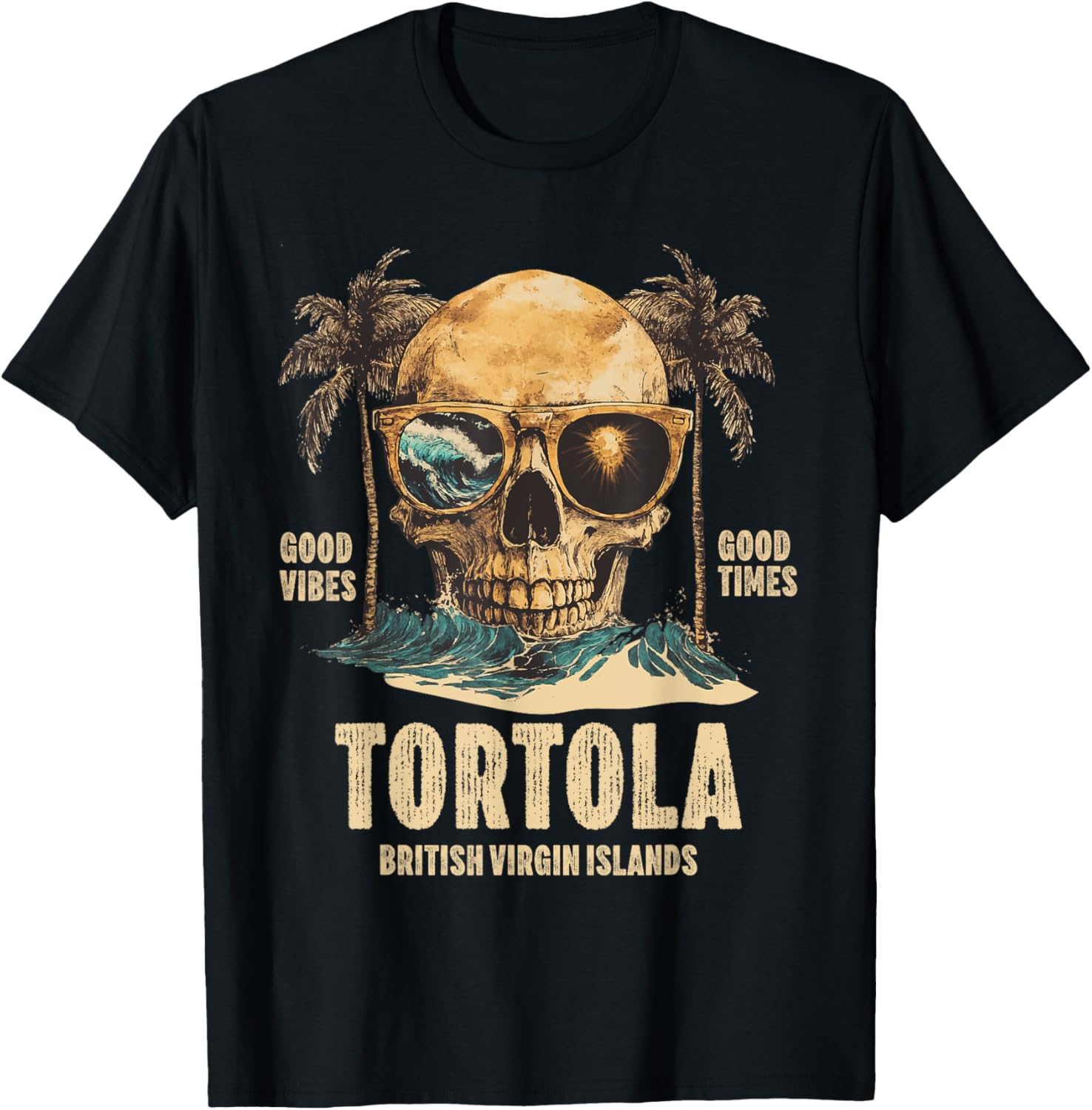 Tortola B.V.I British Virgin Islands Souvenir Vacation T-Shirt - T-Shirt | Black