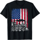 Patriotic Train Locomotive American Flag Railroad Conductor T-Shirt - T-Shirt | Black