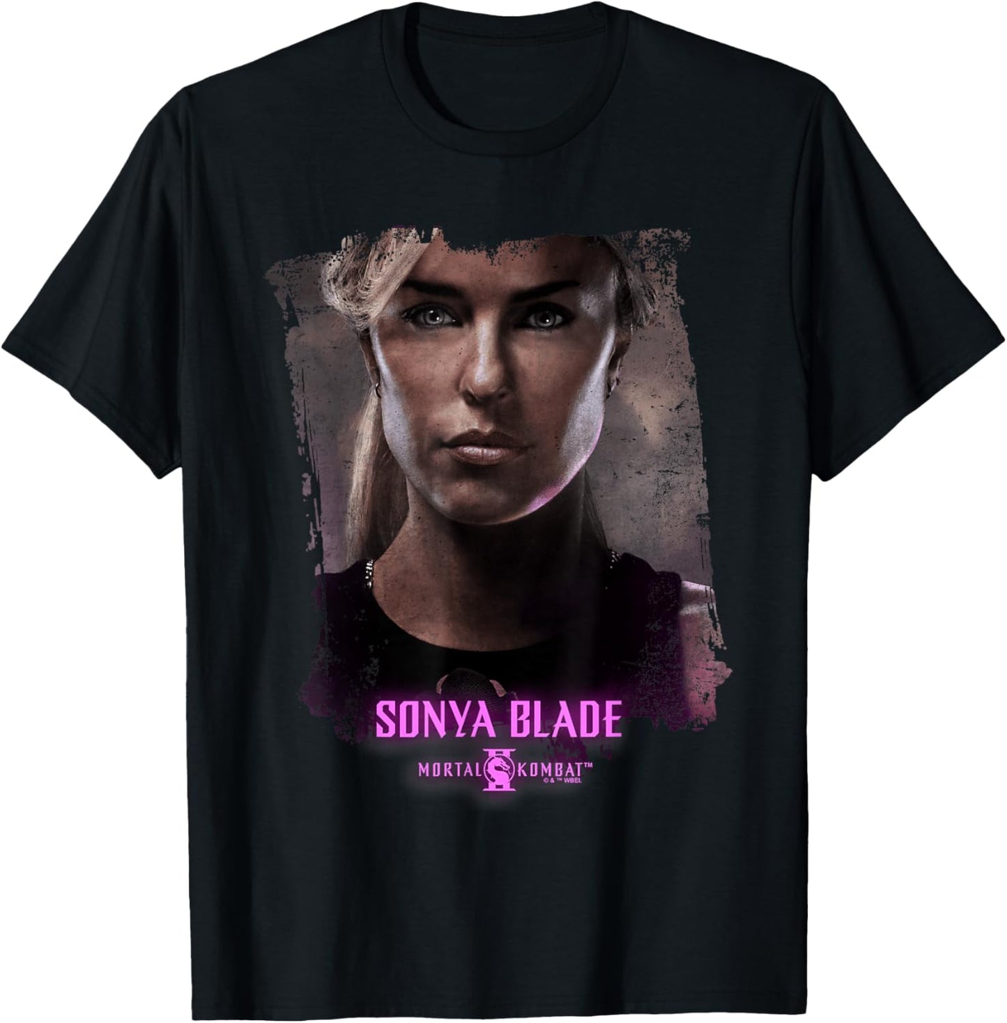 Mortal Kombat 2 Sonya Blade Portrait T-Shirt - T-Shirt | Black