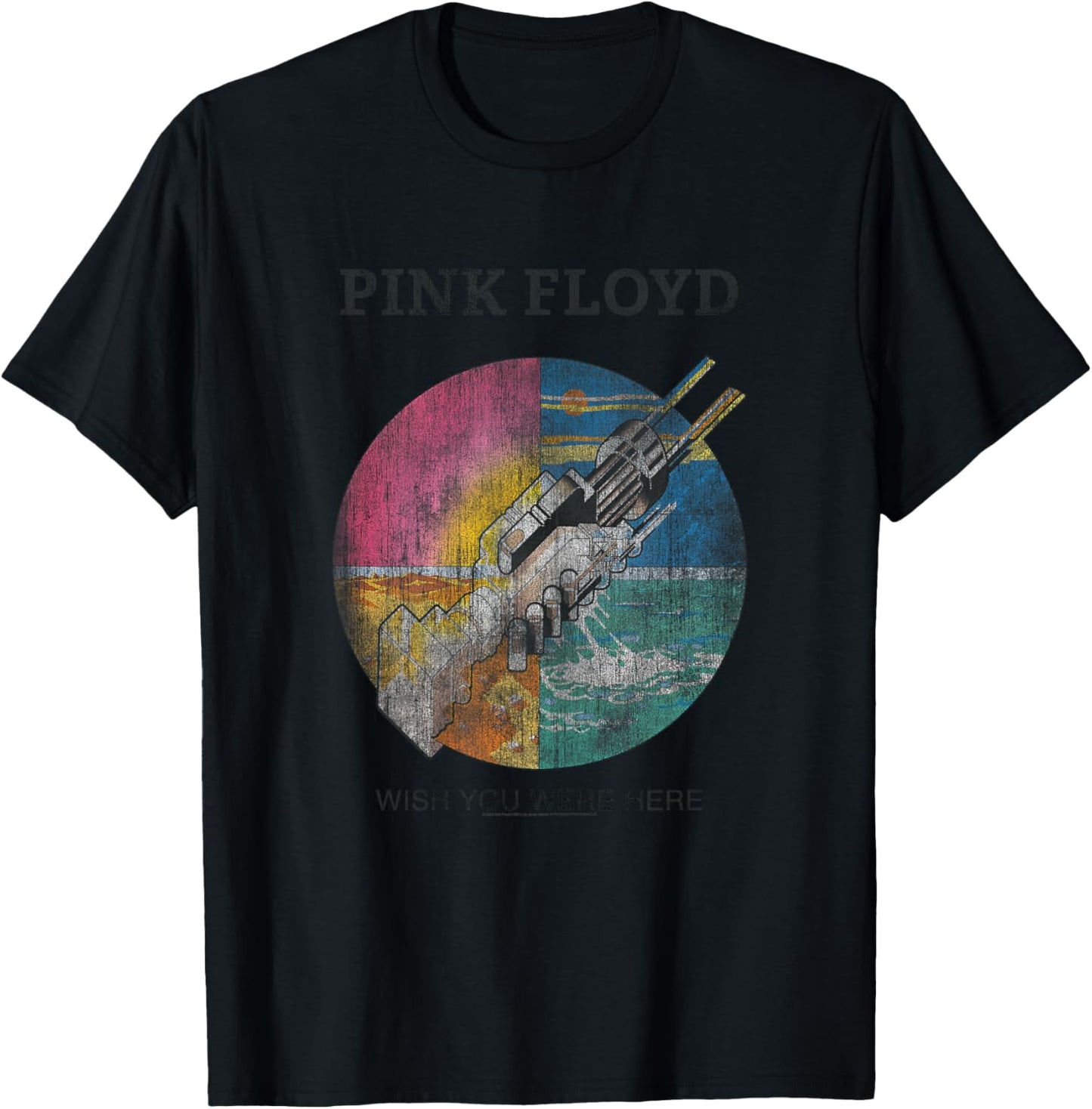 Official Pink Floyd Prog Rock Wish You Were Here Ladies T-Shirt - T-Shirt | Black