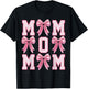 Mom Coquette Pink Bow Floral Mother's Day Mom T-Shirt - T-Shirt | Black