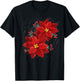Vintage Retro Red Poinsettia - Merry Christmas Flower - Happ T-Shirt - T-Shirt | Black