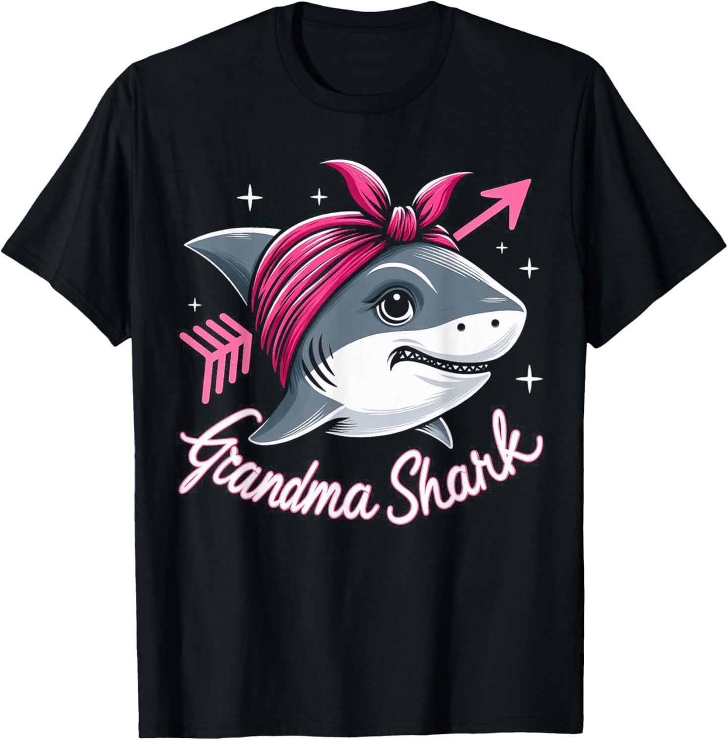 Grandma Shark Funny Shark Matching Family T-Shirt - T-Shirt | Black