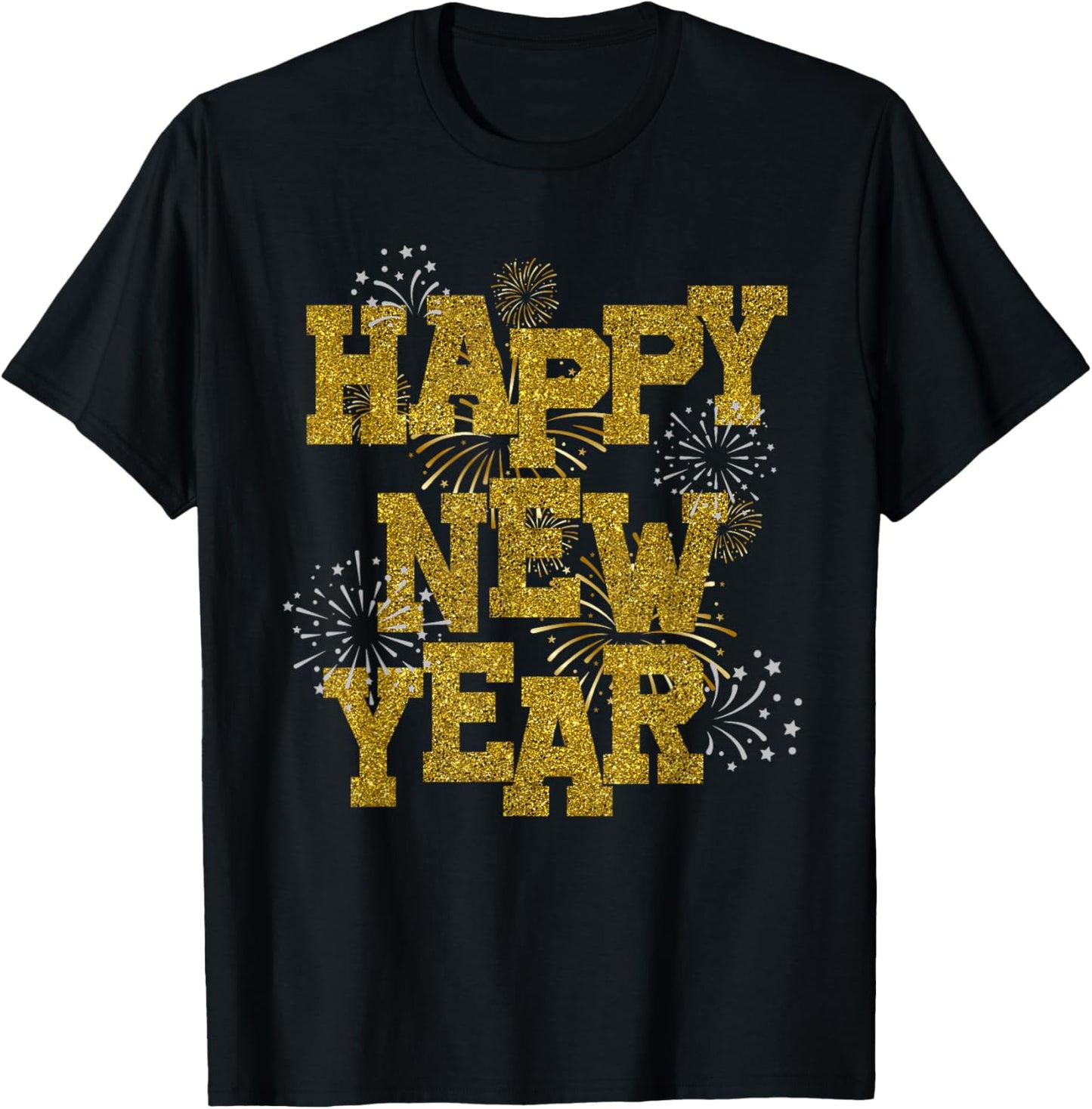 New Years Eve Party Supplies 2026 Happy New Year Fireworks T-Shirt - T-Shirt | Black