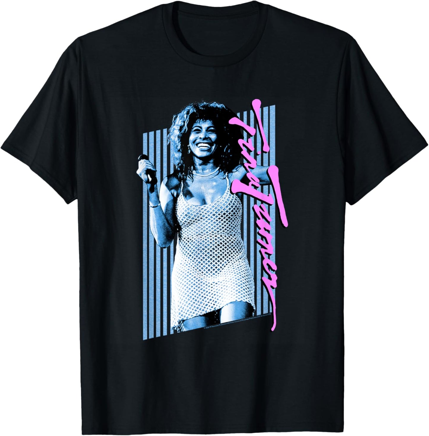 Tina Turner Blue Stripes T-Shirt - T-Shirt | Black
