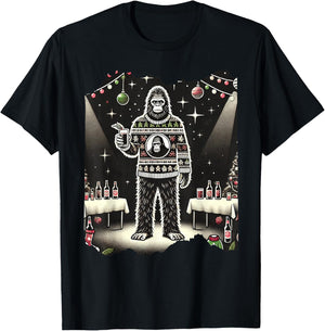 Cute Funny Bigfoot Sasquatch Ugly Christmas Xmas Bigfoot T-Shirt - T-Shirt | Black