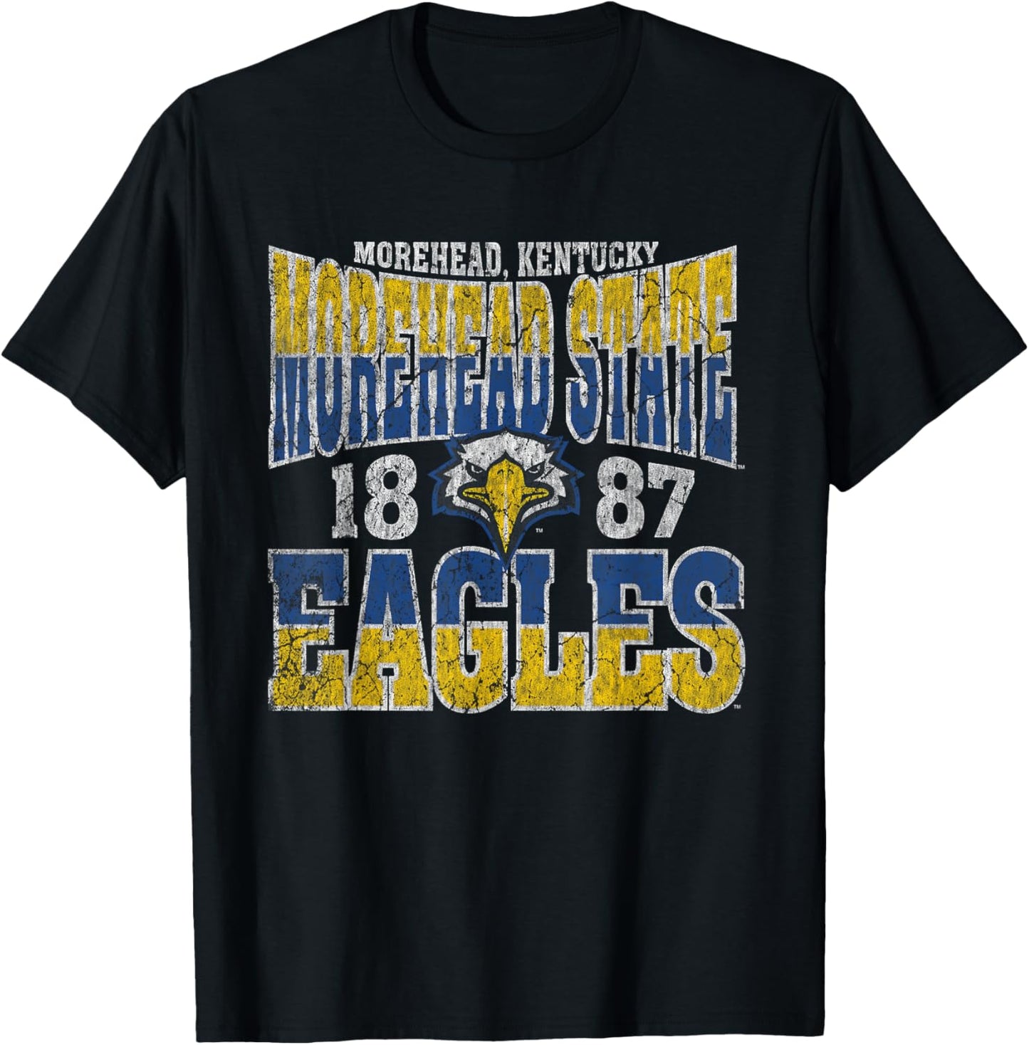 Morehead State Eagles Vintage Scroll Officially Licensed T-Shirt - T-Shirt | Black