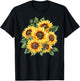 Yellow Sunflowers Cute Summer Flowers Women Beach Vibes T-Shirt - T-Shirt | Black
