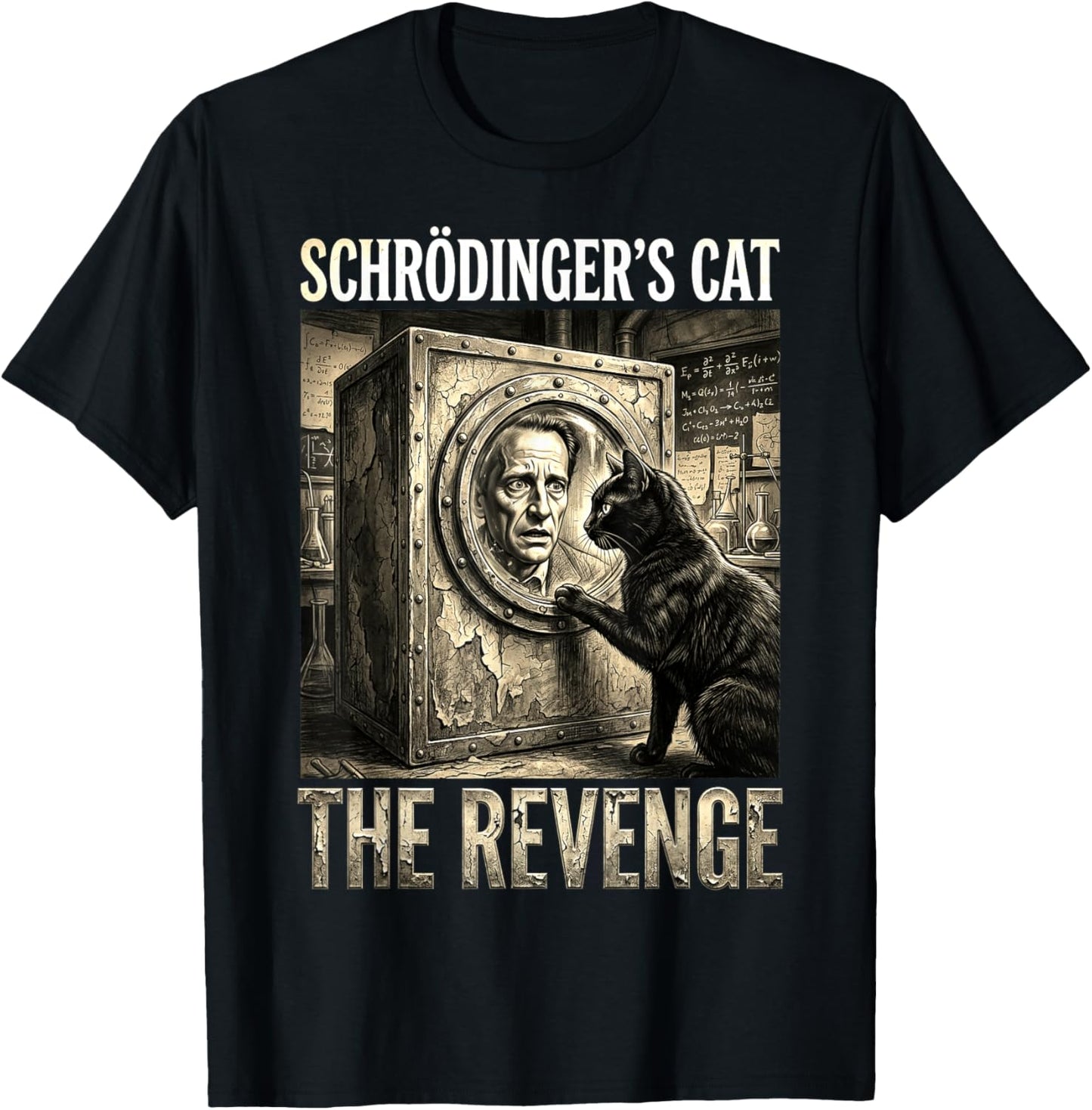Schrödingers Katze Rache Lustig Physik Wissenschaft T-Shirt - T-Shirt | Black