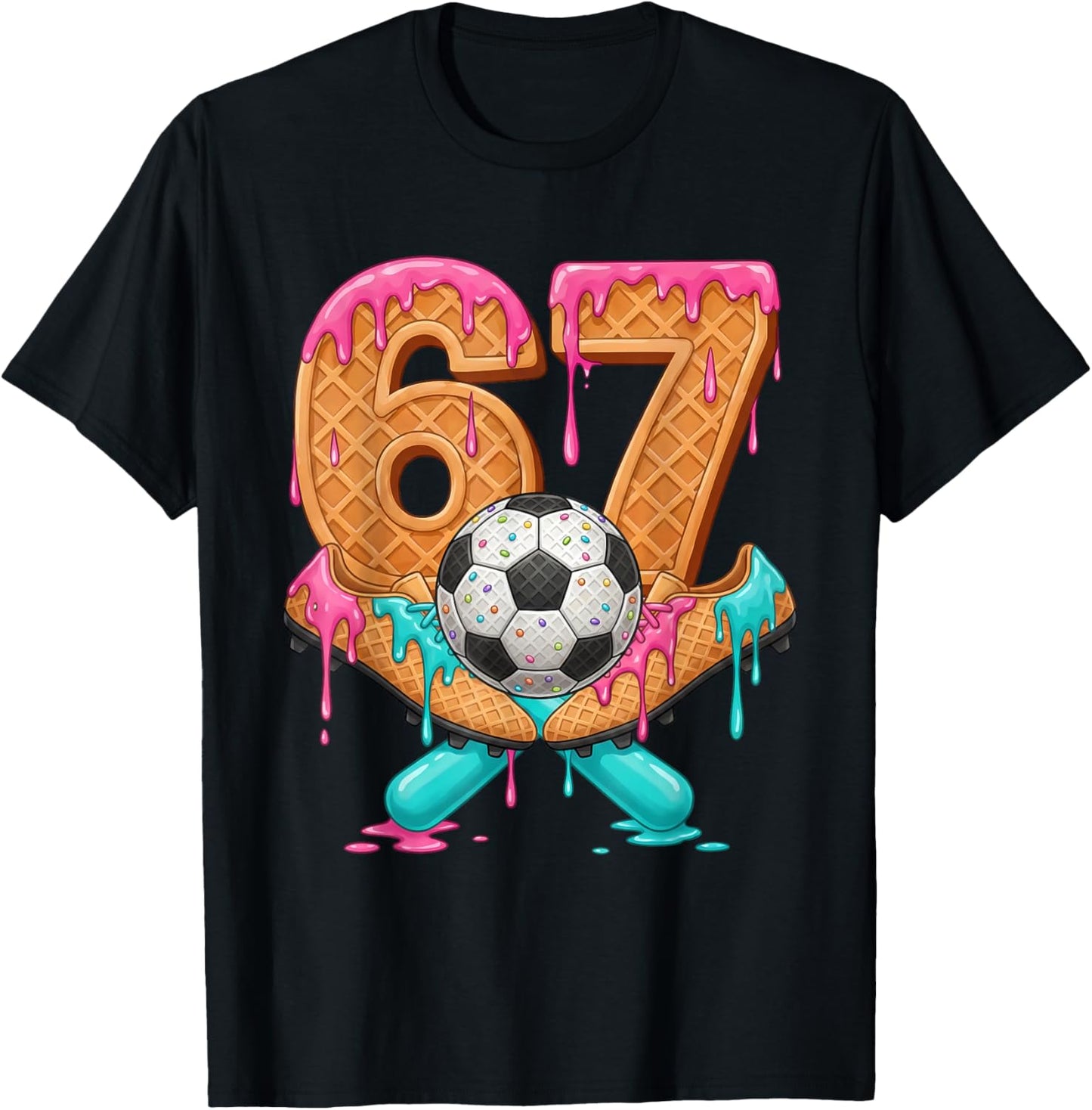 Funny 67 Soccer Drip Number 67 Soccer T-Shirt - T-Shirt | Black