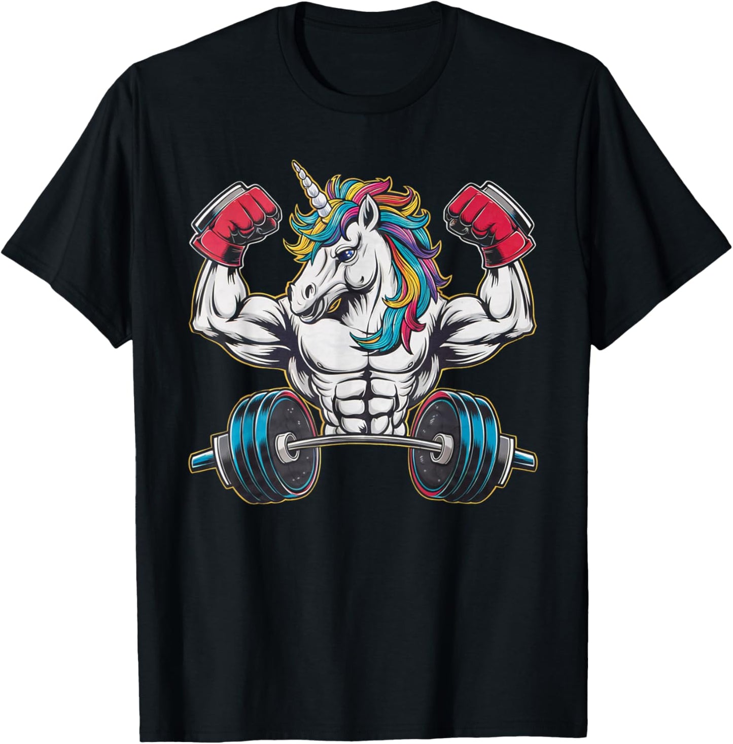 Unicorn Powerlifting Weightlifting Gym Strongman Deadlifts T-Shirt - T-Shirt | Black