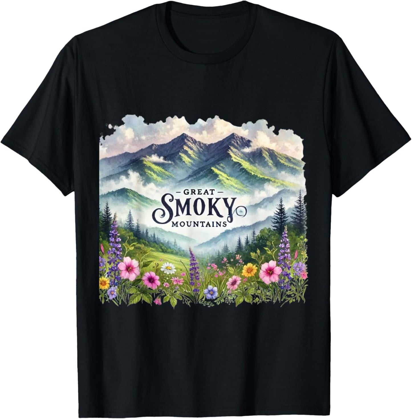 Great Smoky Mountains Spring T-Shirt - T-Shirt | Black