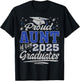 Proud Aunt of two class of 2025 graduates twins graduation T-Shirt - T-Shirt | Black