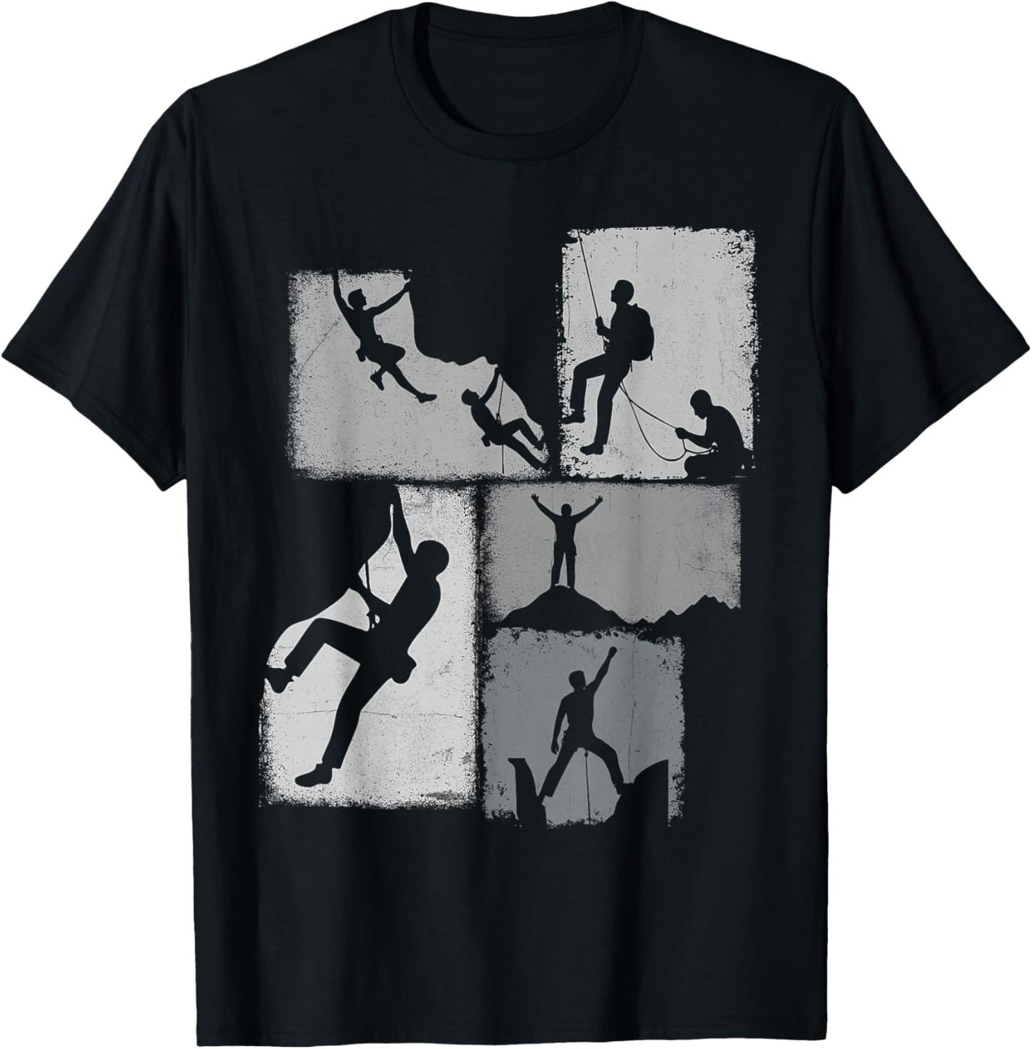Climbing Collage Climber Men Mountaineer Youth T-Shirt - T-Shirt | Black