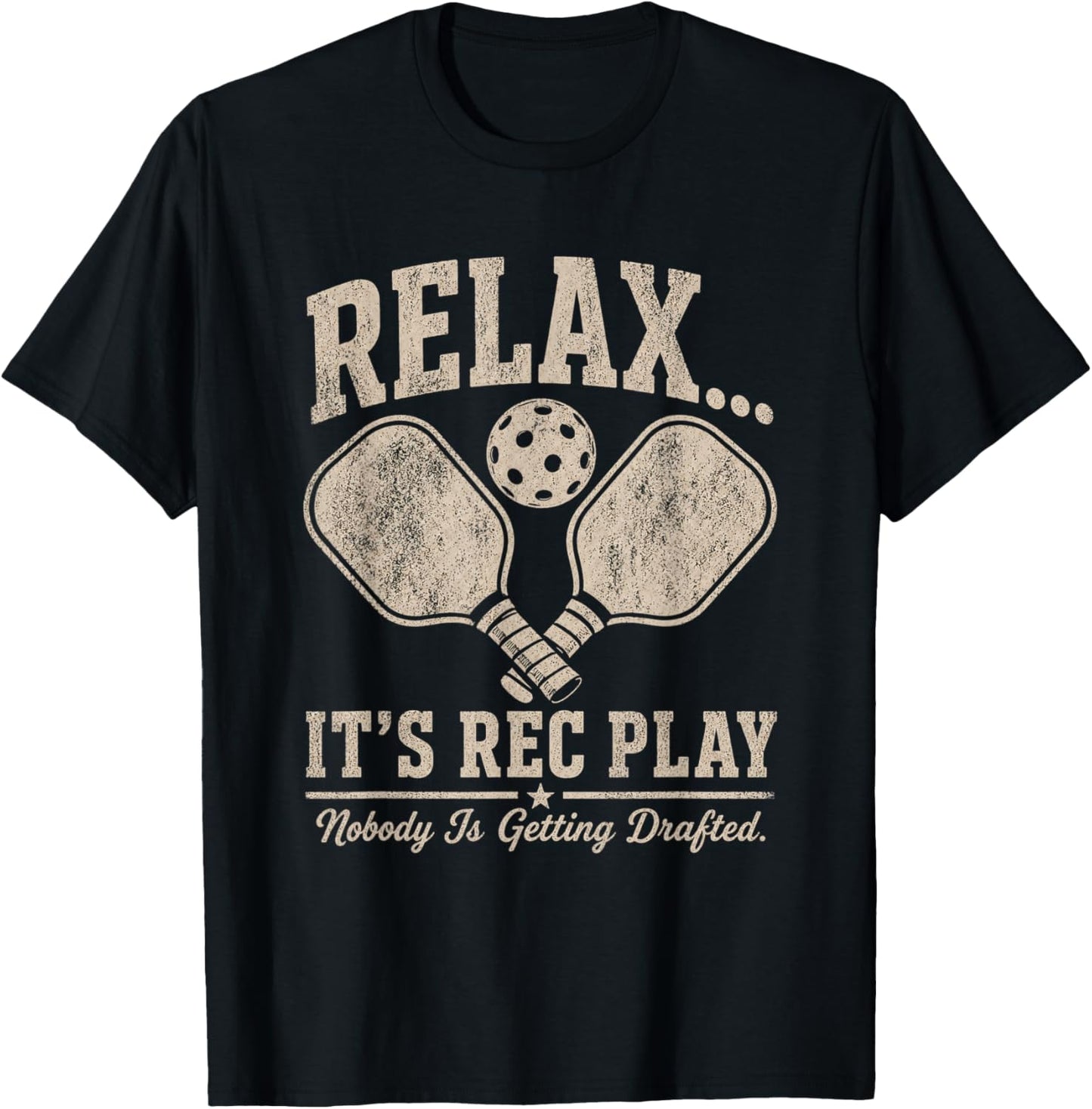 Relax It’s Rec Play Pickleball Funny Retro Men Women T-Shirt - T-Shirt | Black