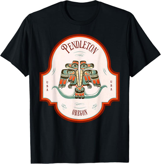 Pendleton OR Thunderbird Totem Pacific Northwest Native T-Shirt - T-Shirt | Black