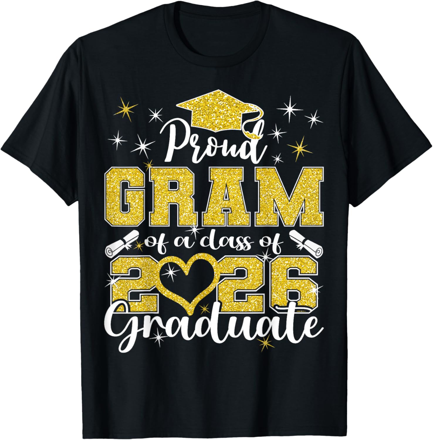 Super Proud Gram of 2026 Graduate Senior Graduation Family T-Shirt - T-Shirt | Black
