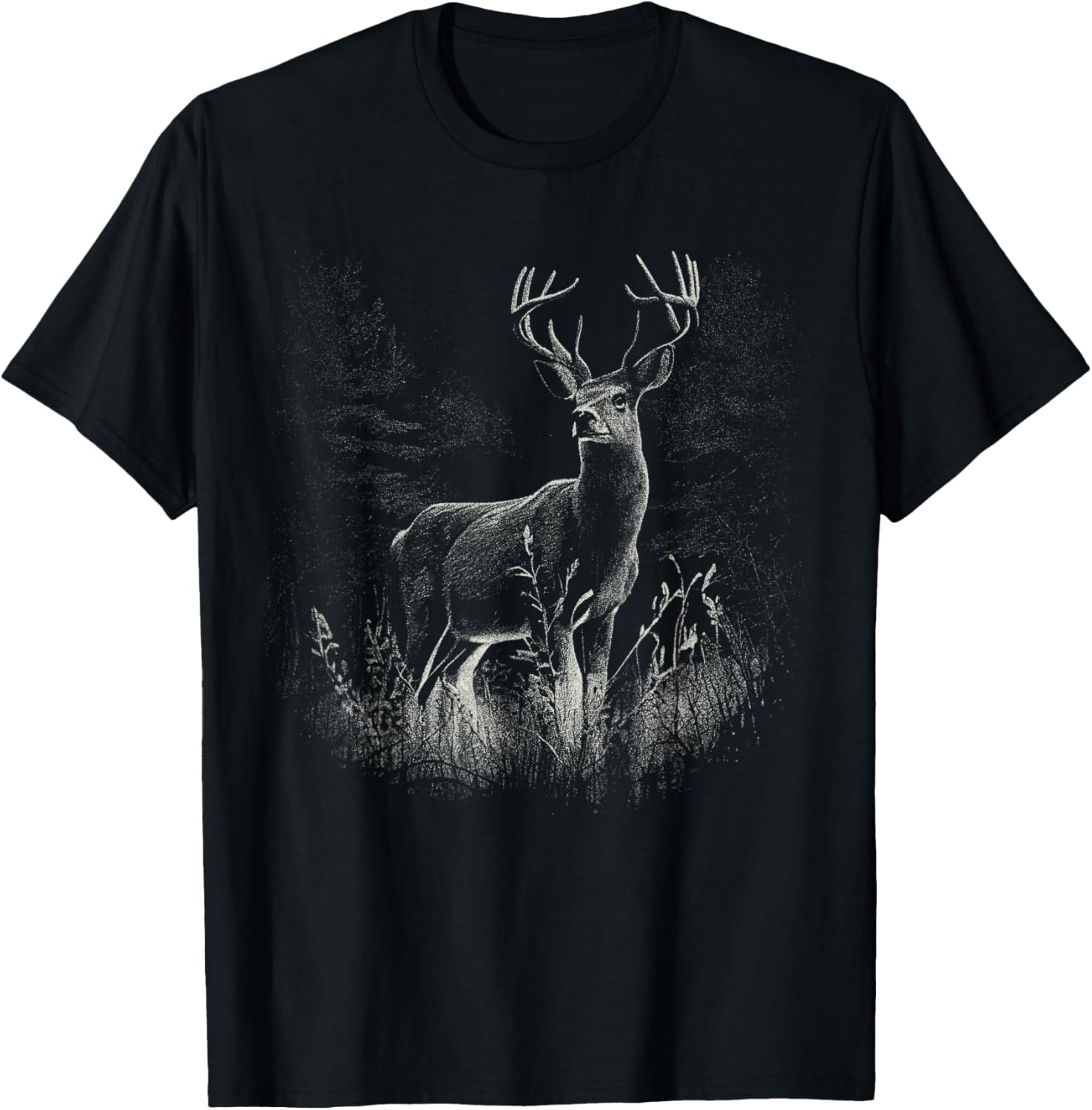 Deer in the forest nature animals deer lovers T-Shirt - T-Shirt | Black