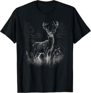 Deer in the forest nature animals deer lovers T-Shirt - T-Shirt | Black