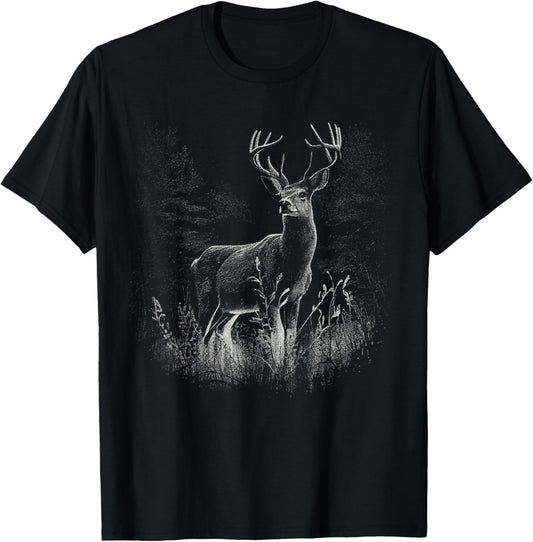 Deer in the forest nature animals deer lovers T-Shirt - T-Shirt | Black