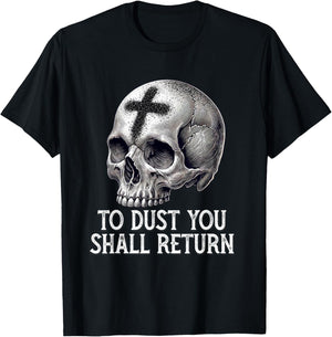 Memento Mori Catholic Crucifix Traditional Latin Mass Skull T-Shirt - T-Shirt | Black