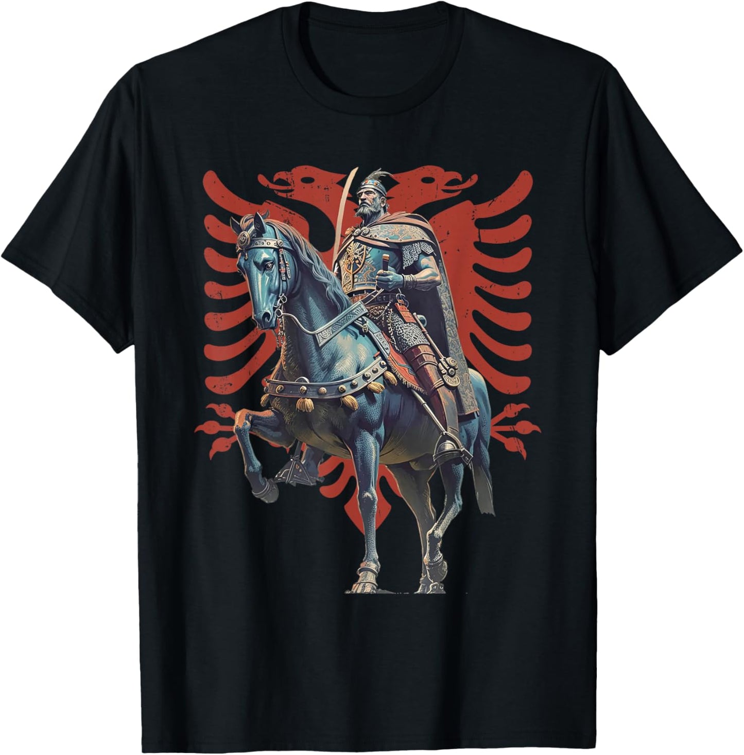 Skanderbeg Albania and Kosovo flag for a proud Albanian T-Shirt - T-Shirt | Black