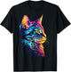 Cat Graphic Pet Art Cat T-Shirt - T-Shirt | Black