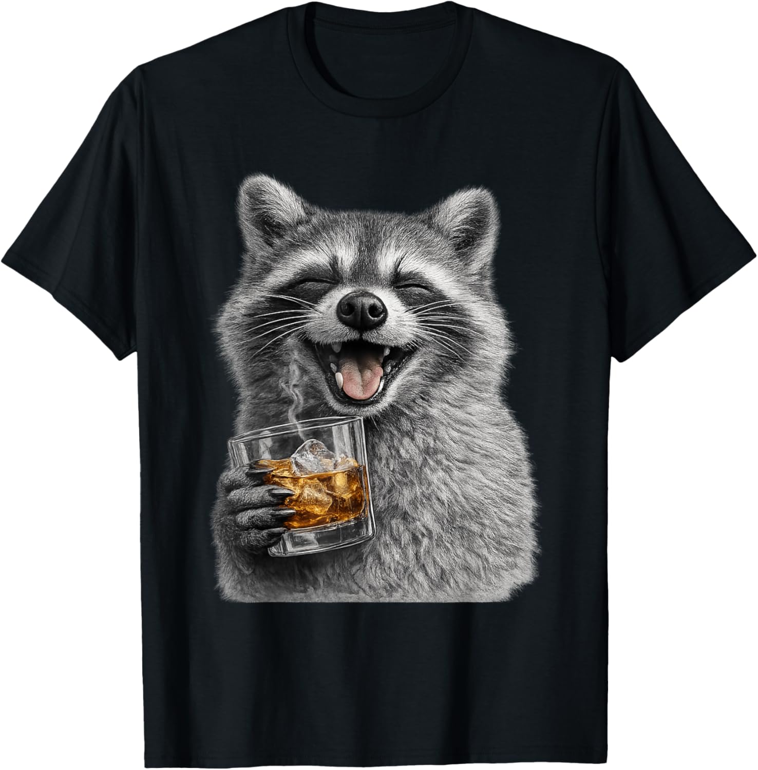 Funny Raccoon Design, Silly Meme, Danke Memes, 90s Vintage T-Shirt - T-Shirt | Black