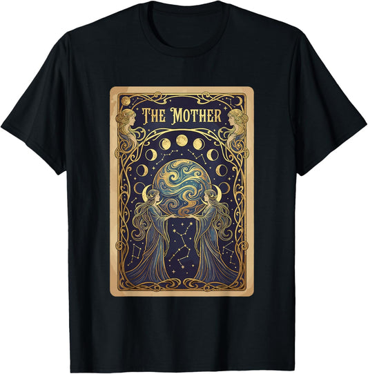 Earth Day 2026 Tarot Card The Mother Earth Gaia Moon Phases T-Shirt - T-Shirt | Black