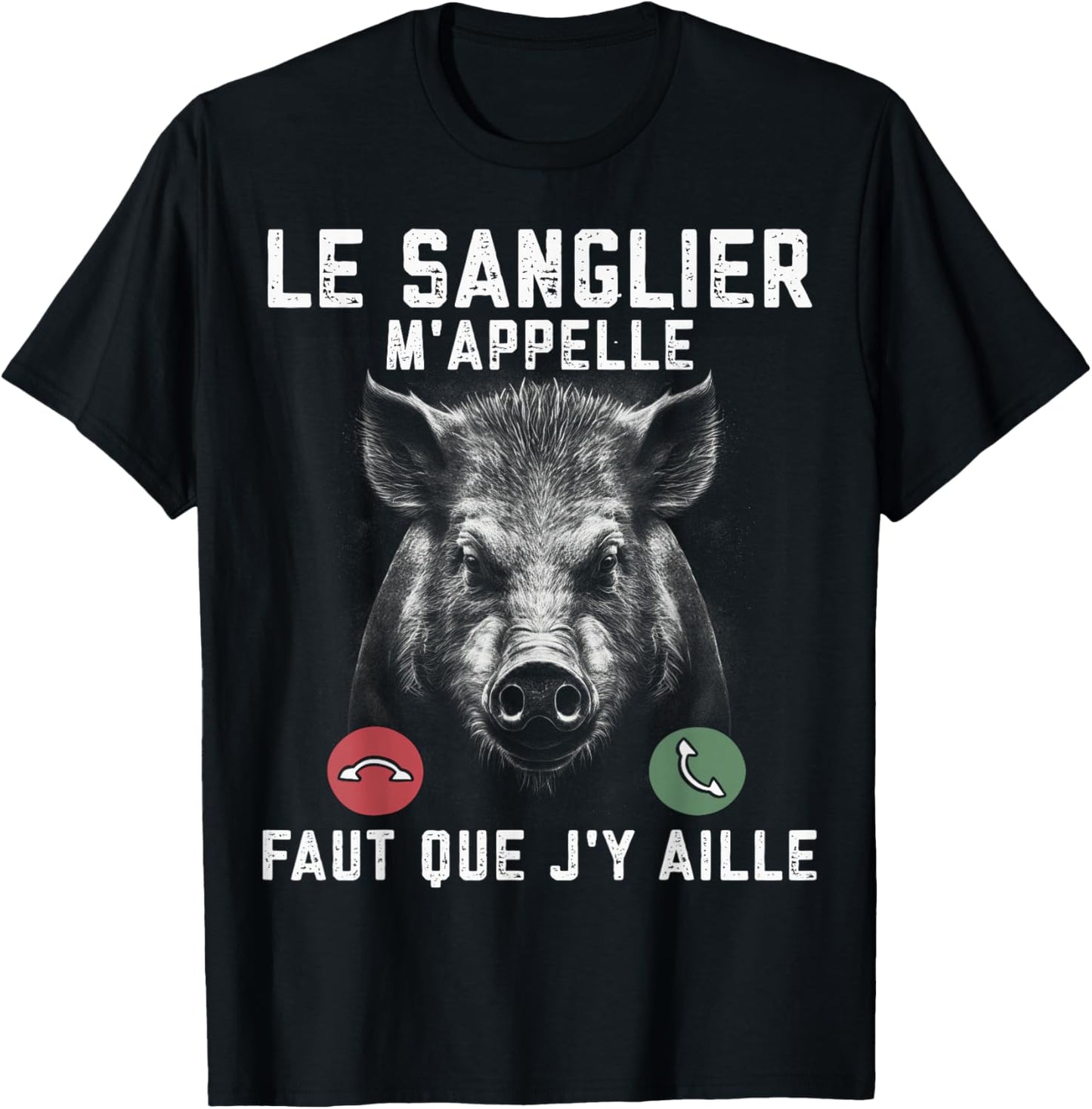 Hunting Boar Hunter Man Funny Funny T-Shirt - T-Shirt | Black
