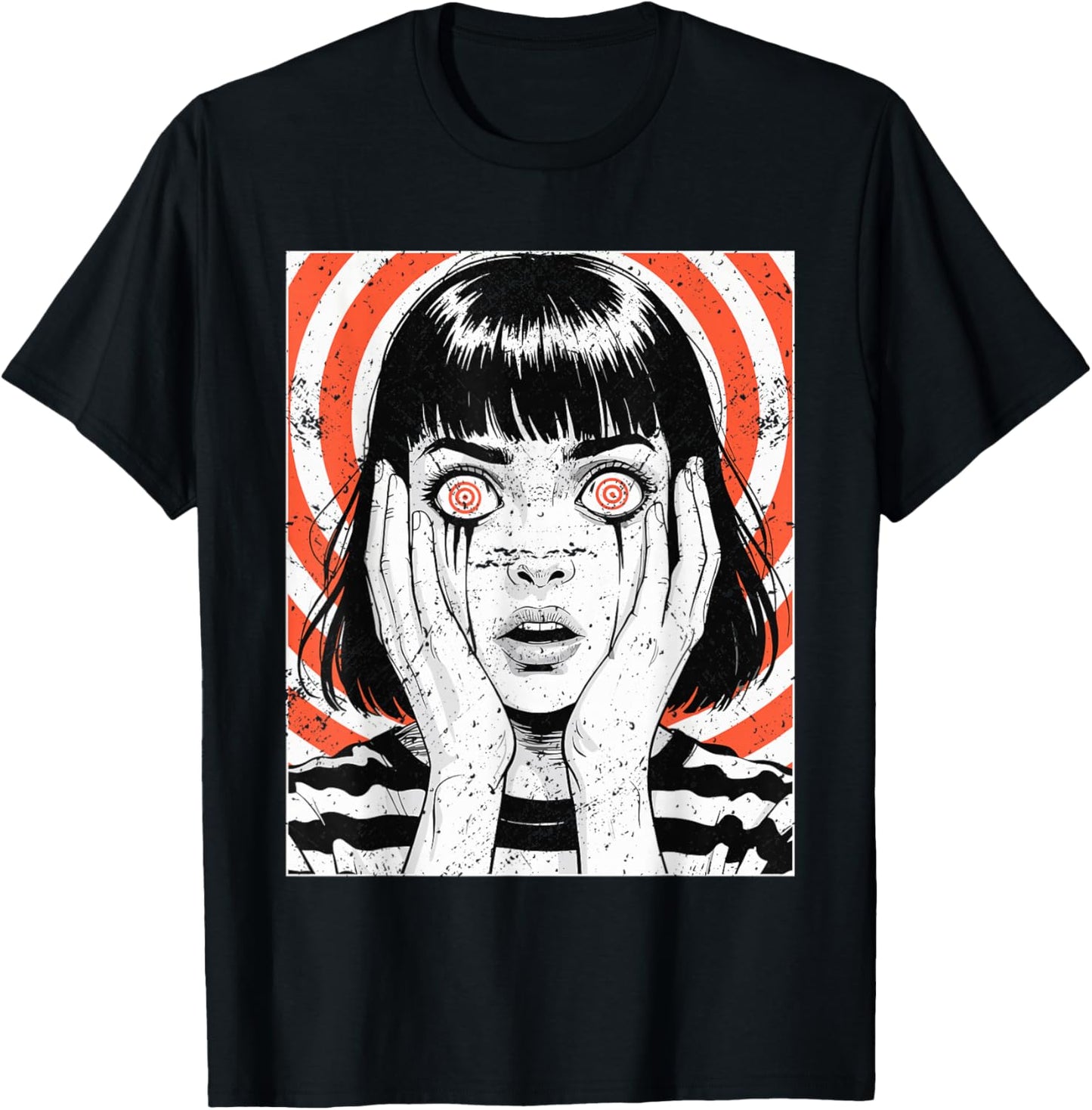 Horror Anime Girl Japanese Creepy Kawaii Goth T-Shirt - T-Shirt | Black