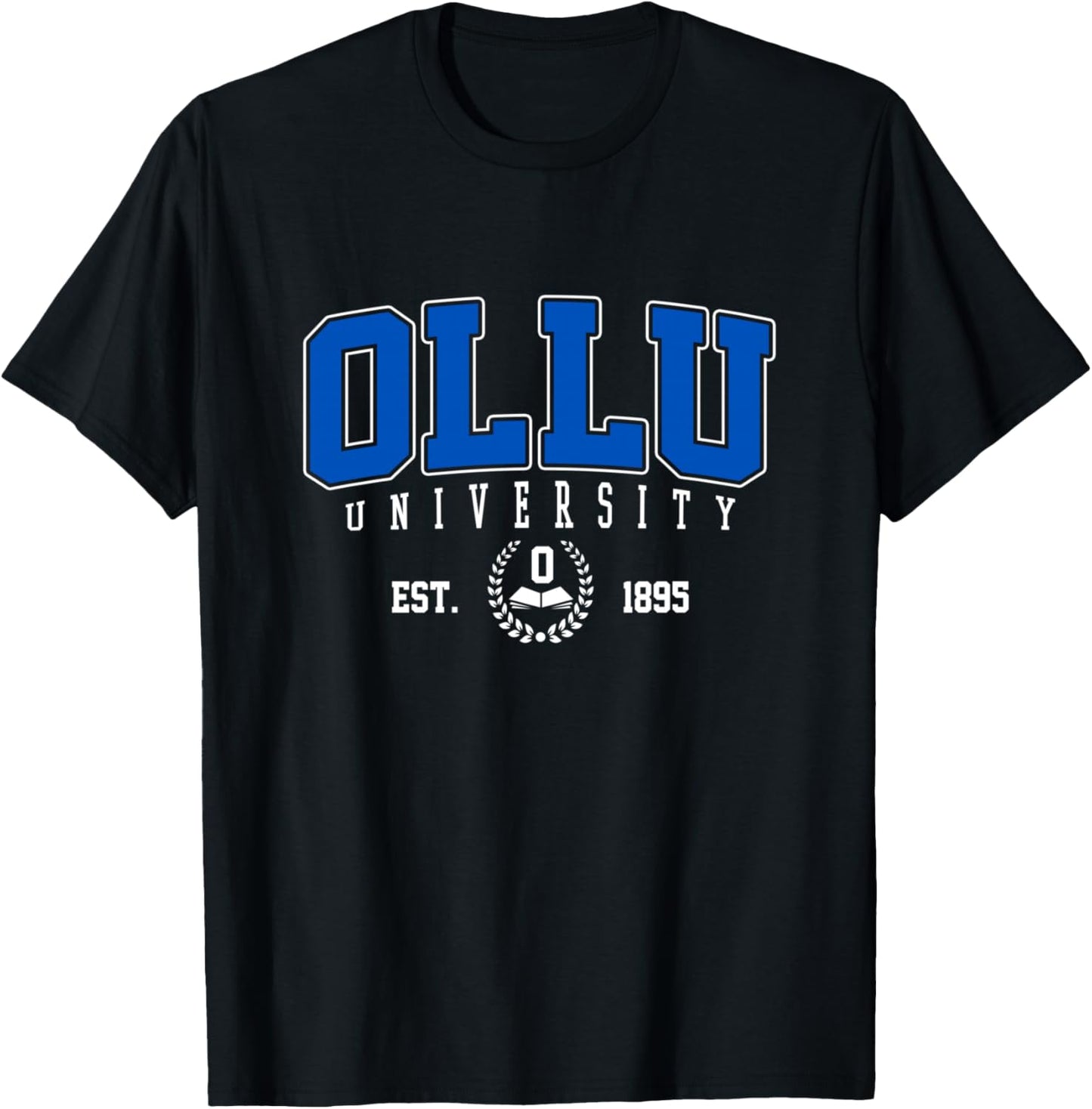 OLLU Classic Varsity Arch Collegiate Women T-Shirt - T-Shirt | Black