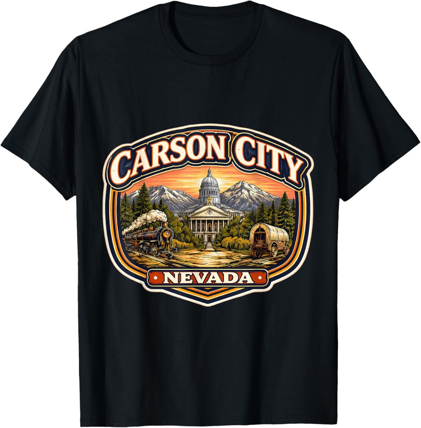 Carson City Nevada Souvenir State Capital Retro Vintage T-Shirt - T-Shirt | Black