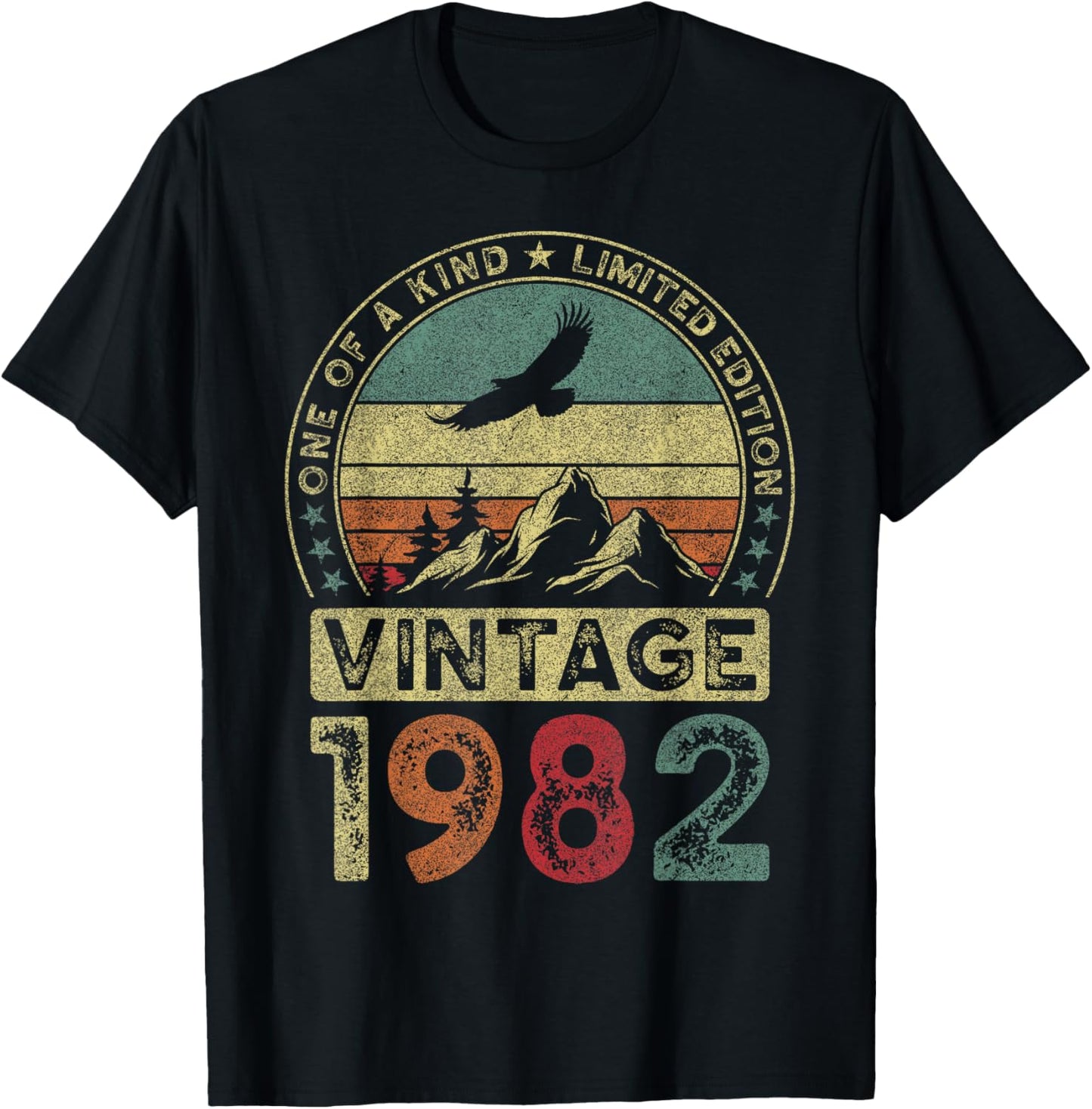 Vintage 1982, Limited Edition, 44th Birthday, 44 Years T-Shirt - T-Shirt | Black