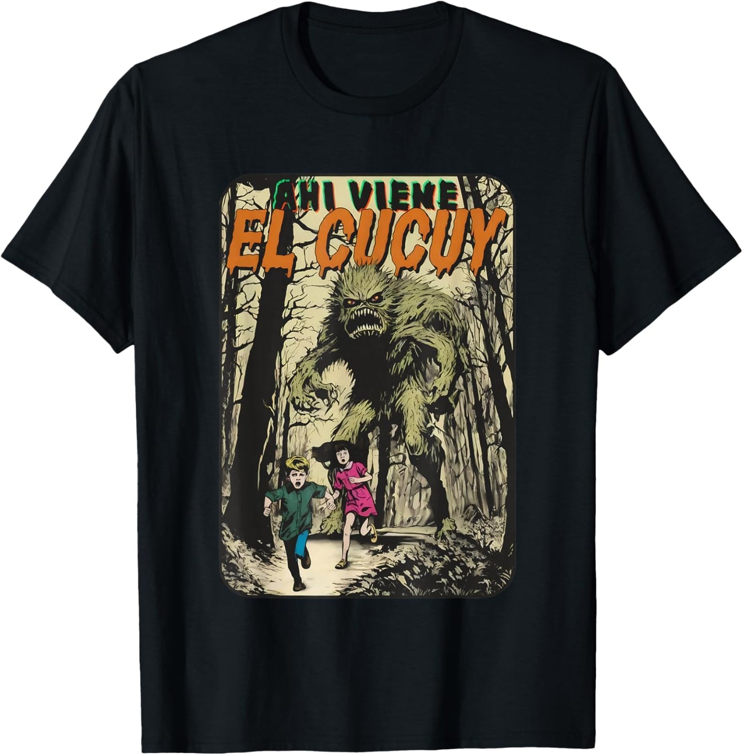 Aqui Viene El Cucuy Scary Monster Folklore Halloween T-Shirt - T-Shirt | Black