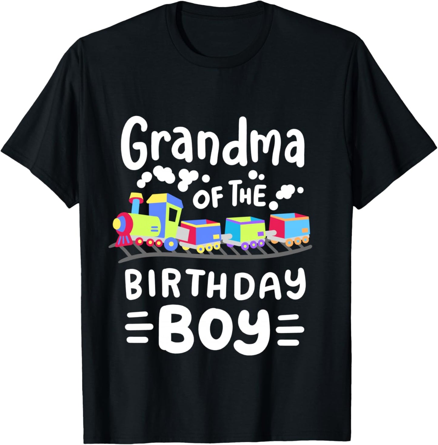 Grandma of the Birthday Boy Choo Choo Train Family Matching T-Shirt - T-Shirt | Black