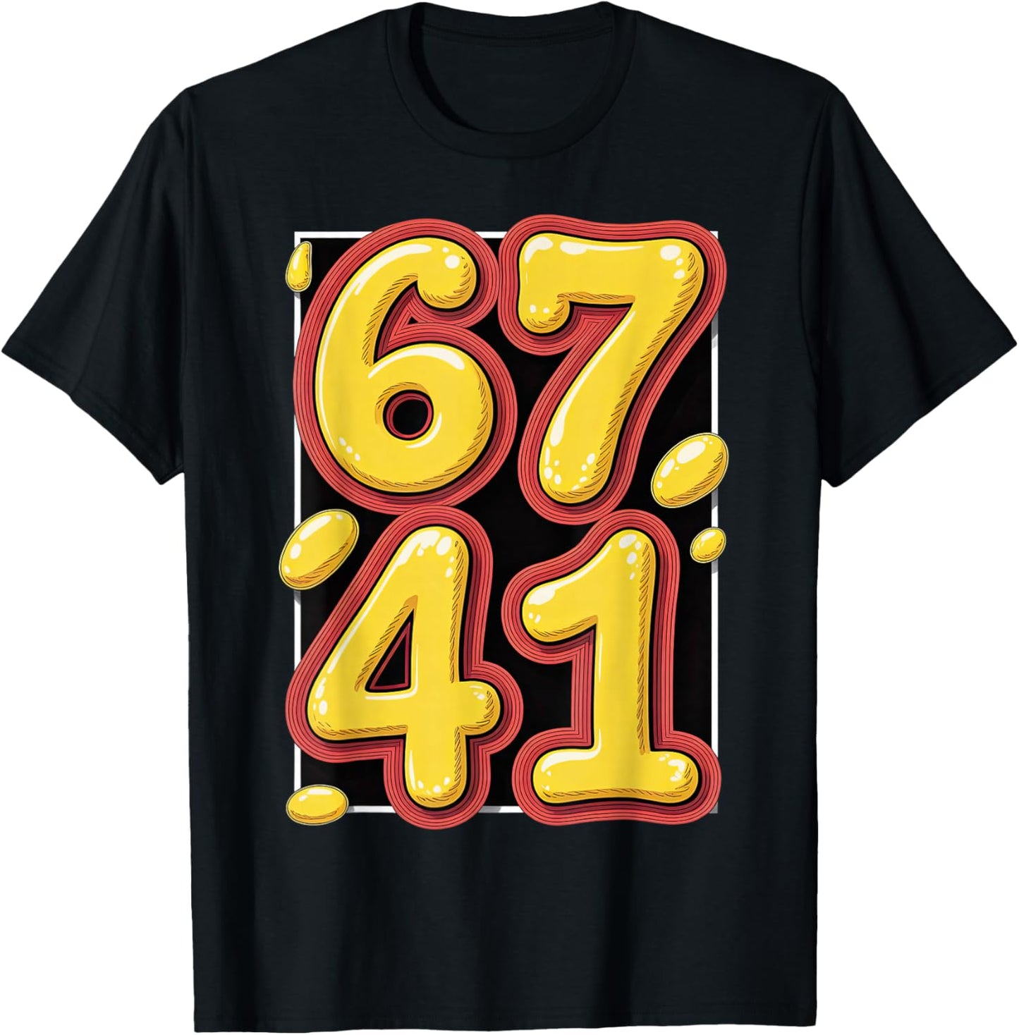 Funny Six Seven 67 41 Forty One Brain Rot Boys Alpha Slang T-Shirt - T-Shirt | Black