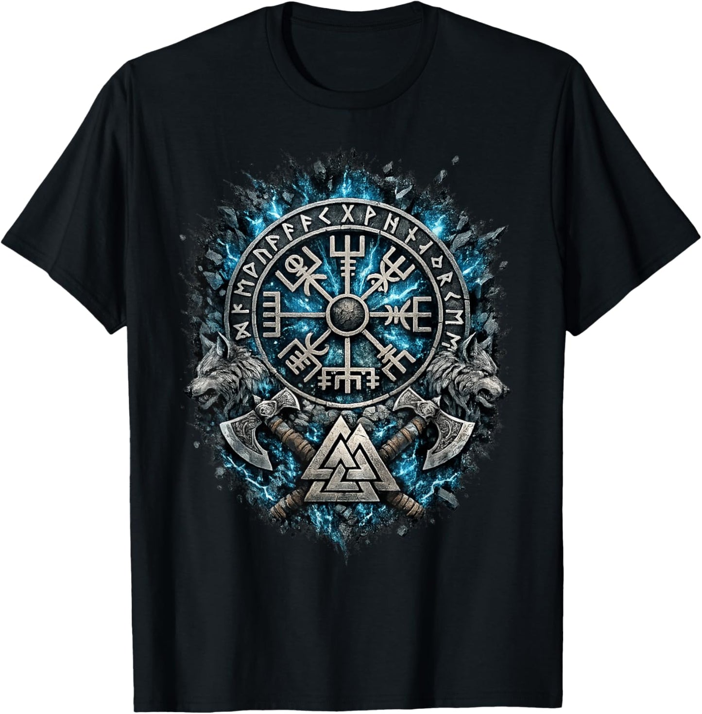 Wikinger Runen Nordische Kultur Geschenke Vikings Symbol T-Shirt - T-Shirt | Black