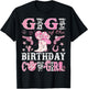 Gigi Of The Birthday Cow-Girl Pink Disco Rodeo Western T-Shirt - T-Shirt | Black