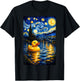 Rubber Duck Duckie Ducky Van Gogh Style Starry Night Funny T-Shirt - T-Shirt | Black
