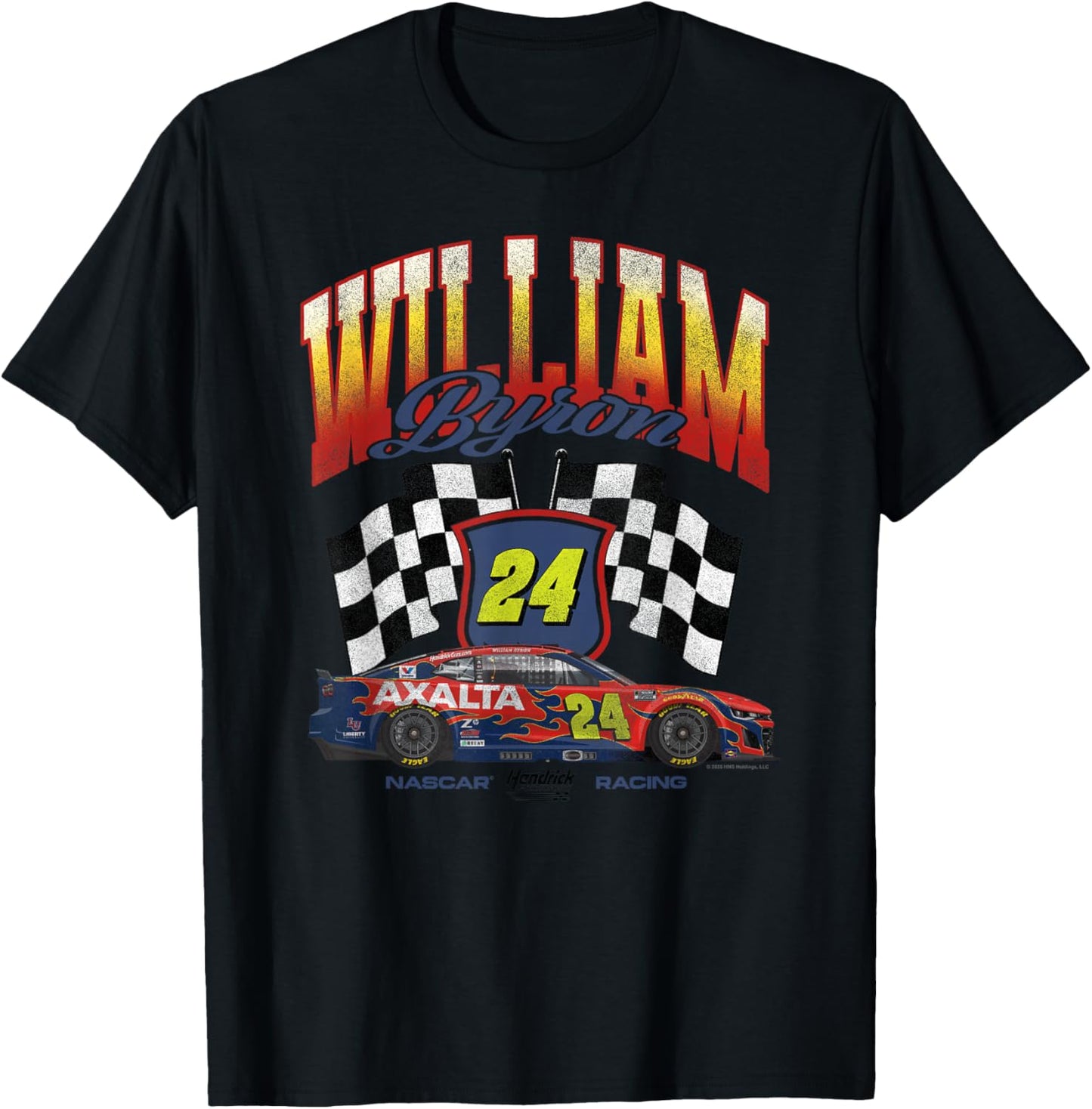 Hendrick Motorsports William Byron 24 Racing Nascar Camaro T-Shirt - T-Shirt | Black