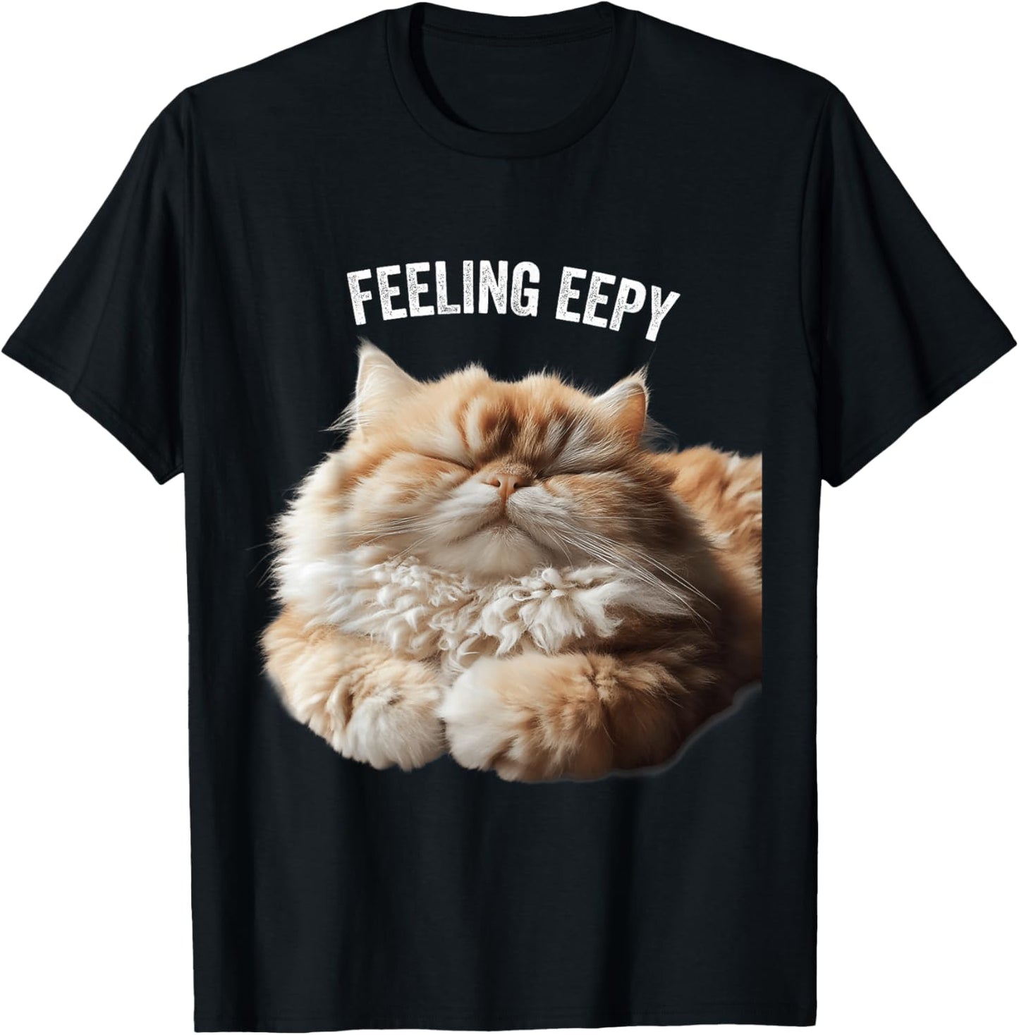 Eepy Cat, Silly Sleepy Cat Meme Cute fluffy cat lovers T-Shirt - T-Shirt | Black